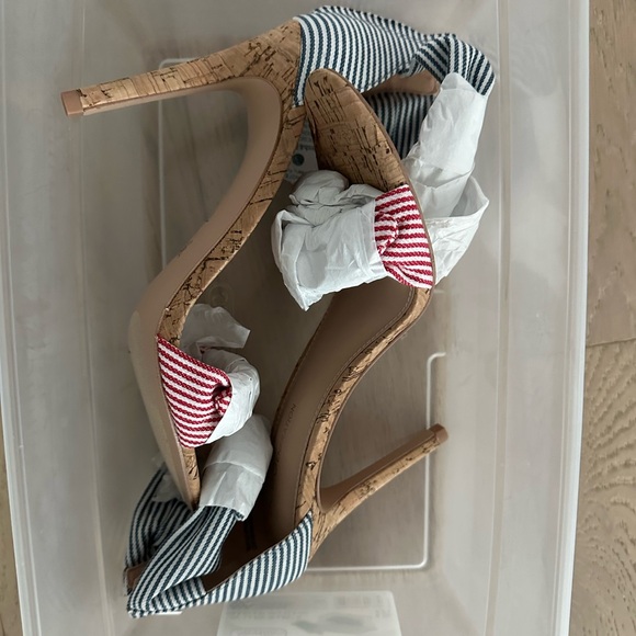 Bcbgeneration Jeela Red White Blue heeled Dress Sandals - Picture 2 of 3